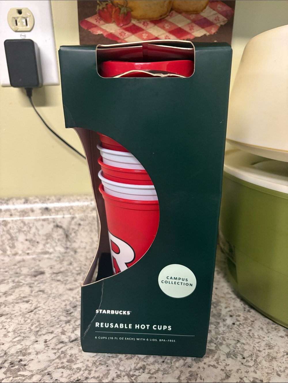 Starbucks Red Reusable Hot Cups - Campus Collection 6-Pack